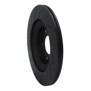 Mazda RX-8 Brake Rotor (1) - Rear Right - R1 Concepts - Drilled & Slotted - Black - `04-`11